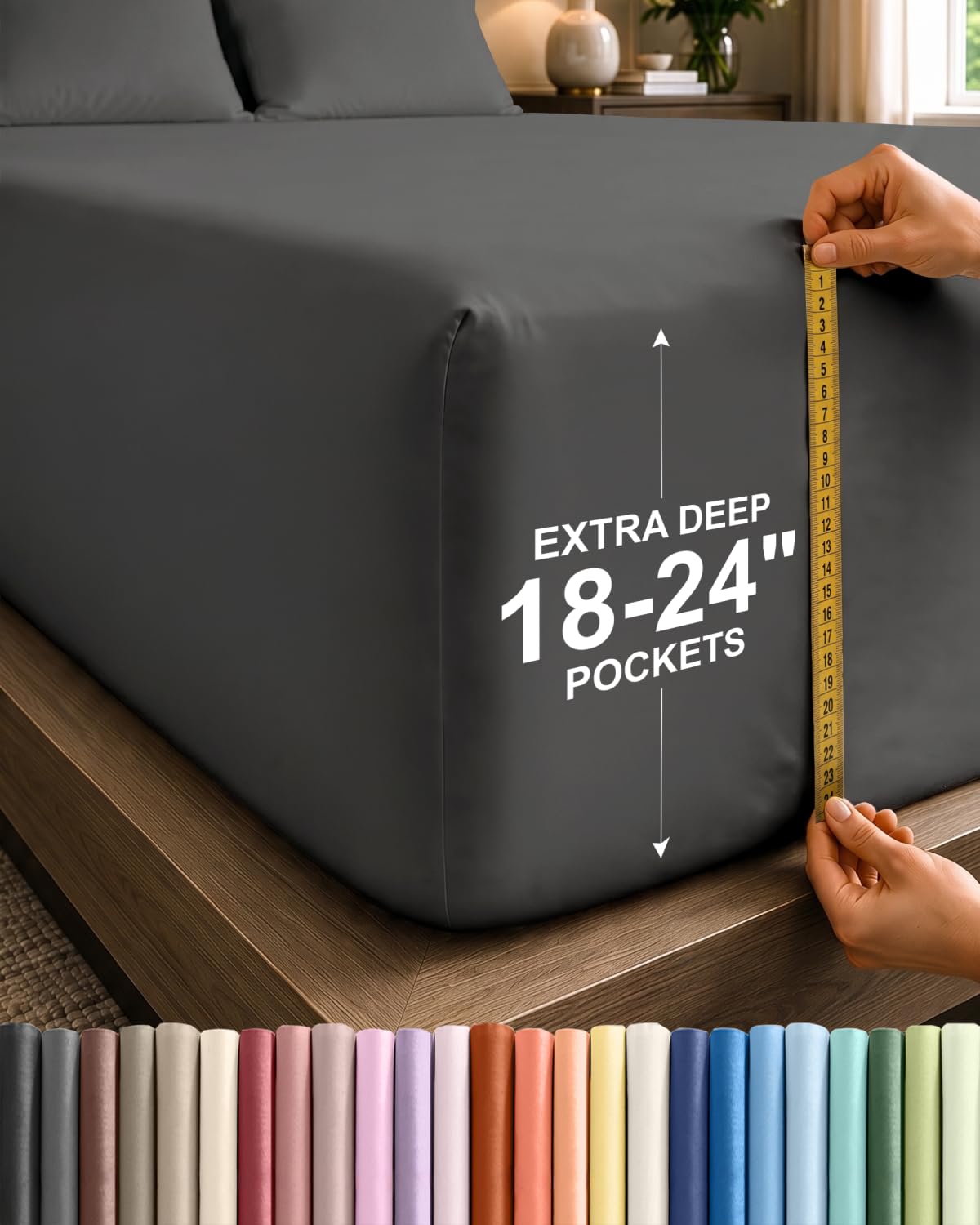 CGK Extra Deep Queen Single Fitted Sheet Only - Brown