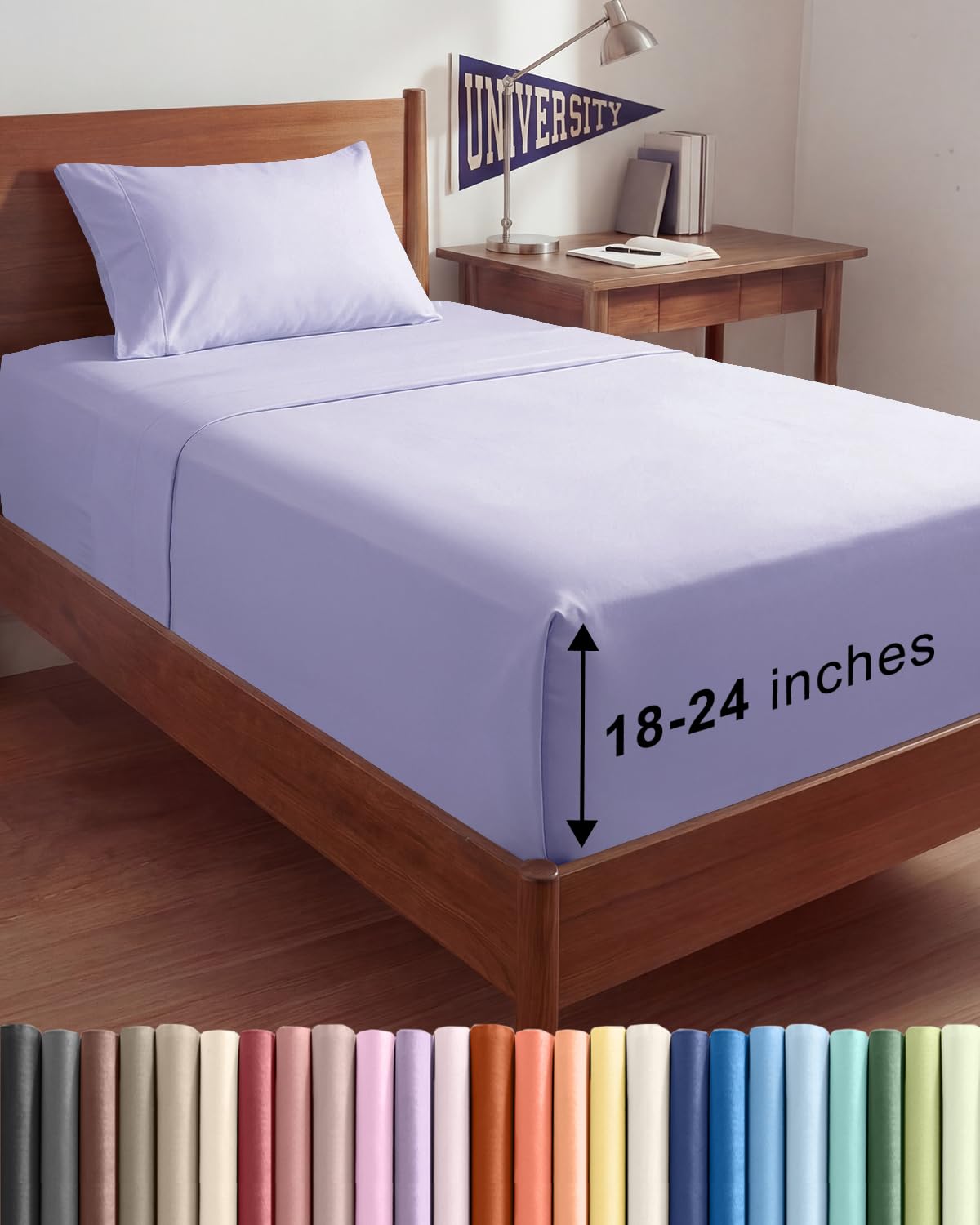 Extra Deep Queen Sheet Set - 4 Piece Breathable Cooling Sheets - Dark Grey