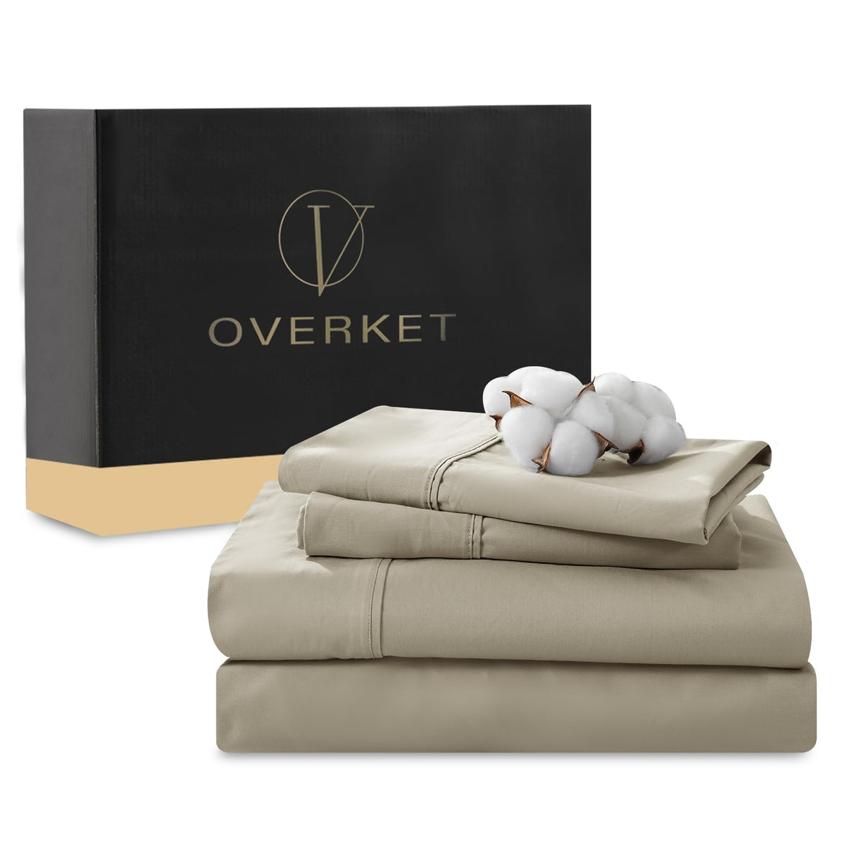 1000 Thread Count Egyptian Cotton Sheets Queen Size Set 4PCS Sateen Weave Soft Breathable 16-Inch Deep Pocket（Queen,White）