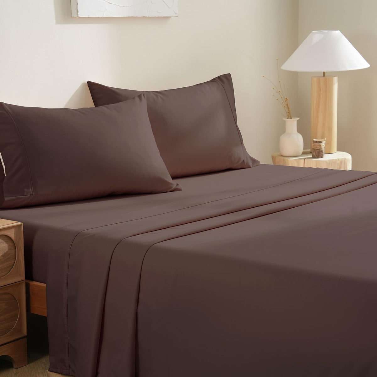 MCO Bedding Full Bed Sheets Set - Soft Bed Sheets - Cooling Breathable Bedding Set with 16" Deep Pocket (4 Pieces, Full, Sage Green)