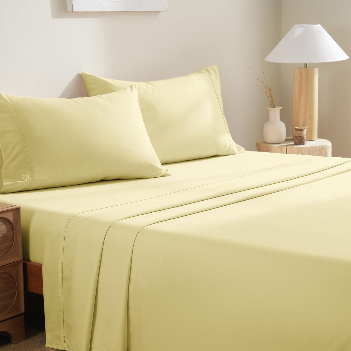 MCO Bedding Full Bed Sheets Set - Soft Bed Sheets - Cooling Breathable Bedding Set with 16" Deep Pocket (4 Pieces, Full, Sage Green)