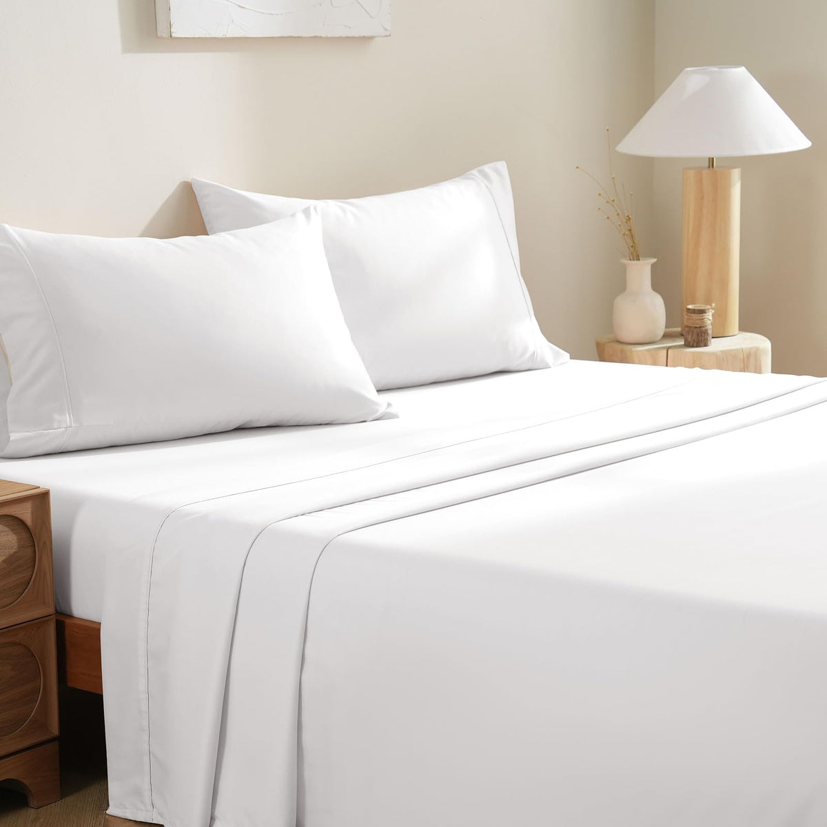 MCO Bedding Full Bed Sheets Set - Soft Bed Sheets - Cooling Breathable Bedding Set with 16" Deep Pocket (4 Pieces, Full, Sage Green)
