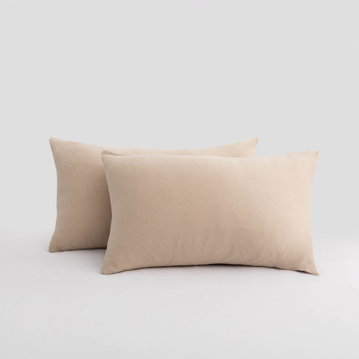 N&Y HOME Jersey Knit Pillow Cases Standard/Queen Set of 2, Light Gray