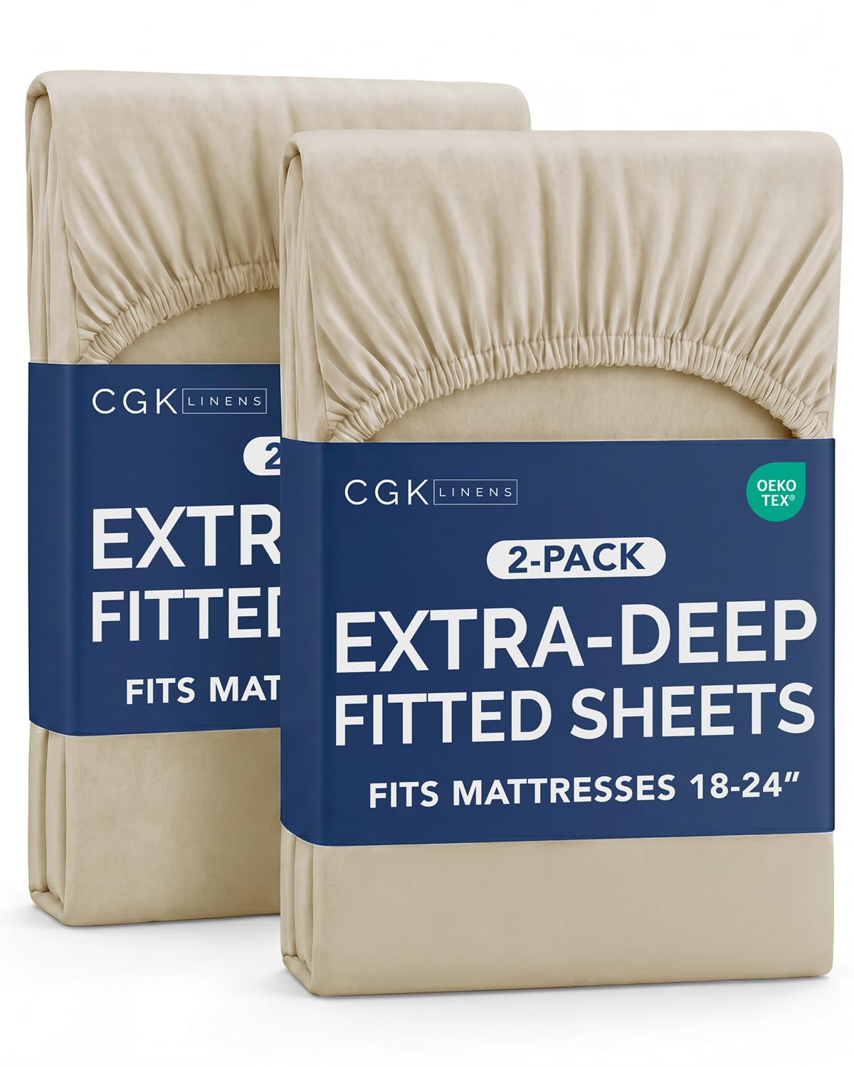 CGK Extra Deep Queen Single Fitted Sheet Only - Brown