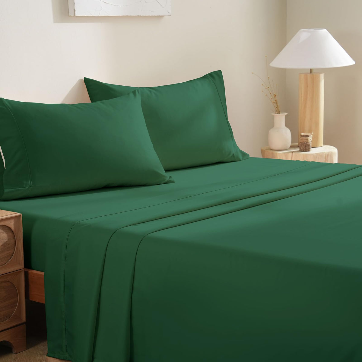 MCO Bedding Full Bed Sheets Set - Soft Bed Sheets - Cooling Breathable Bedding Set with 16" Deep Pocket (4 Pieces, Full, Sage Green)