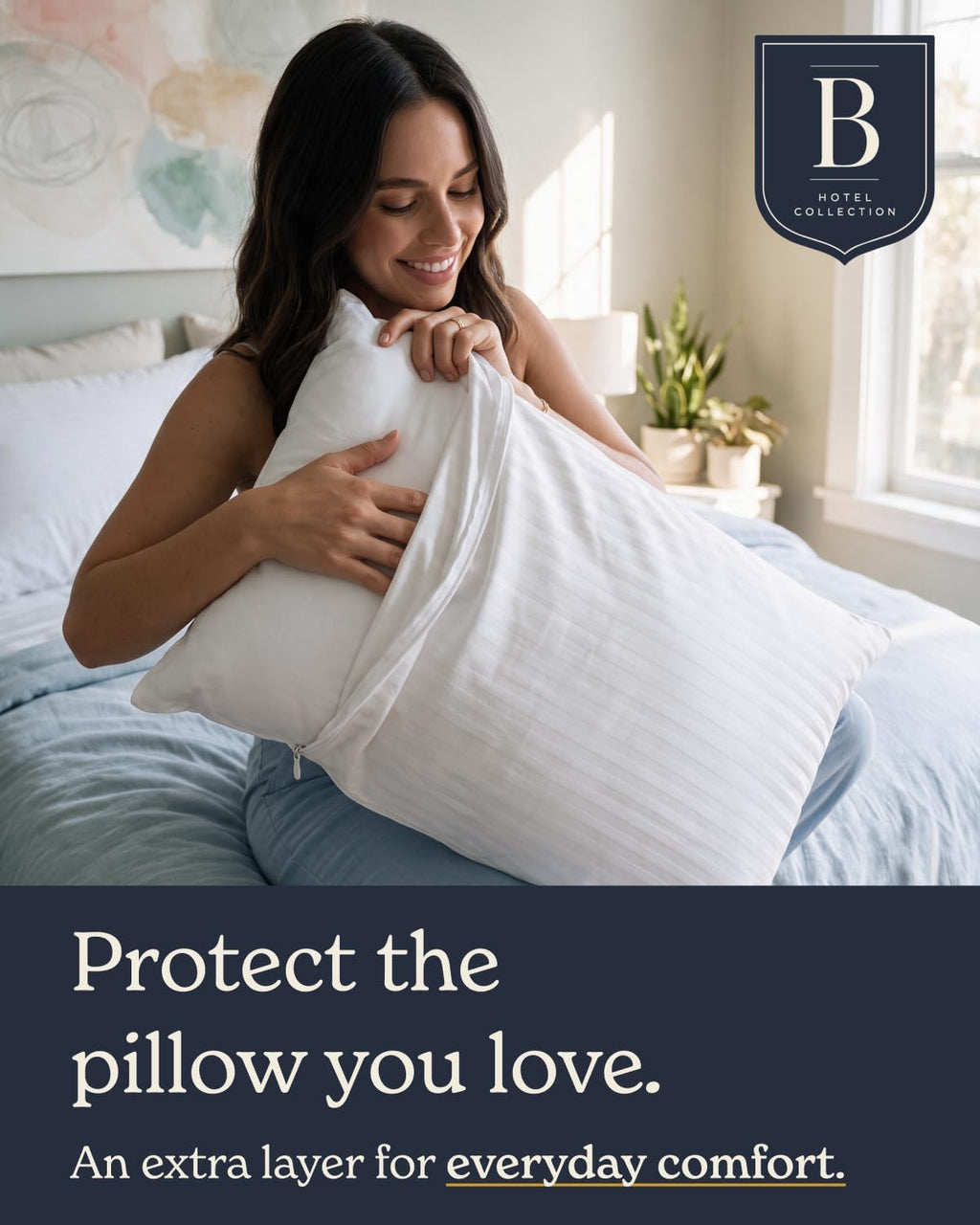 Beckham Hotel Collection 2 Pack 100% Cotton Pillow Protectors - Queen Size