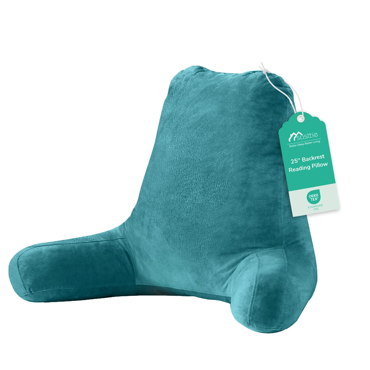 Sasttie Reading Pillow for Bed, Back Pillow for Sitting Up, Dark Grey