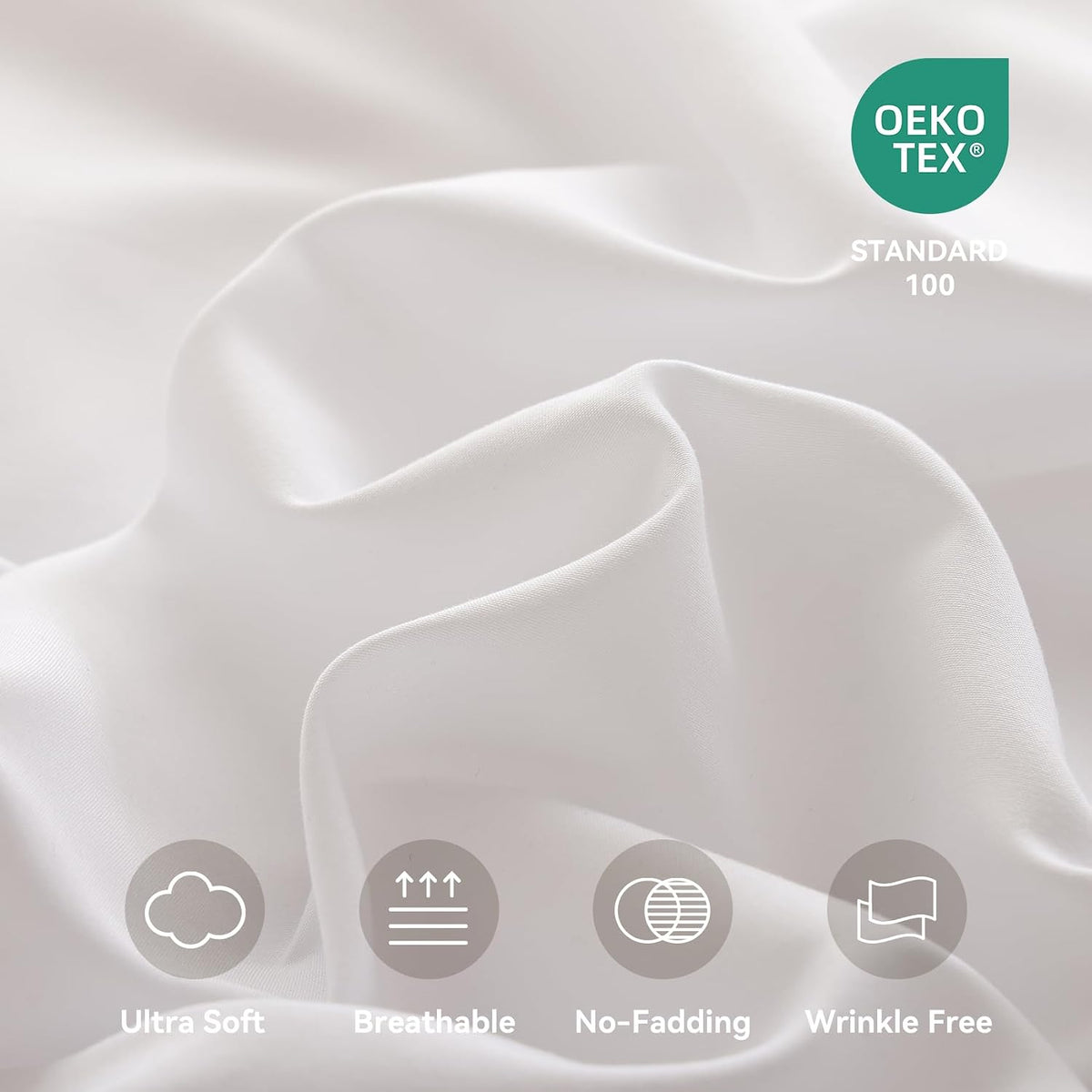 Full Size Sheet Sets, 4 Piece 15" Deep Pocket Full Sheet Set - White