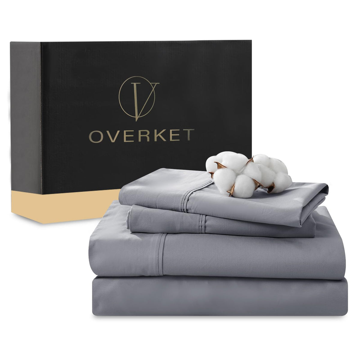 1000 Thread Count Egyptian Cotton Sheets Queen Size Set 4PCS Sateen Weave Soft Breathable 16-Inch Deep Pocket（Queen,White）