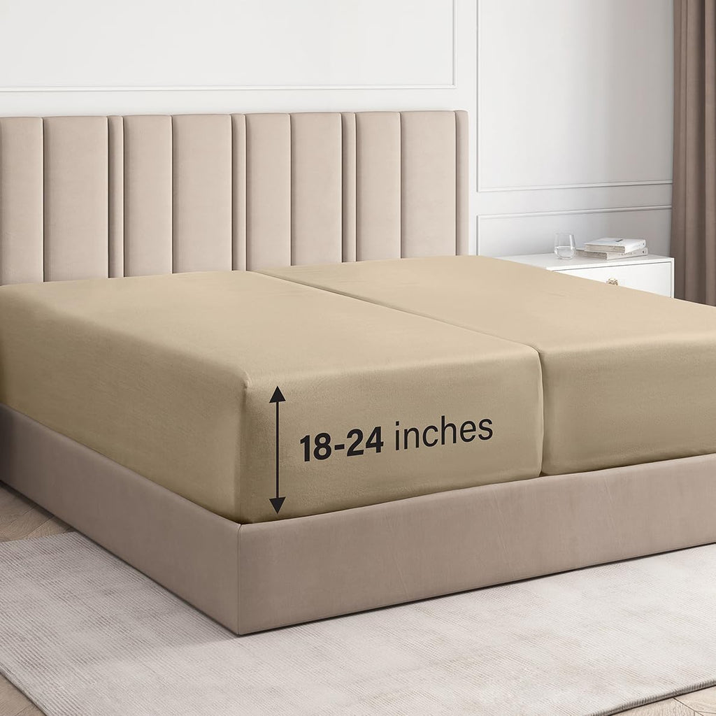 CGK Extra Deep Queen Single Fitted Sheet Only - Brown