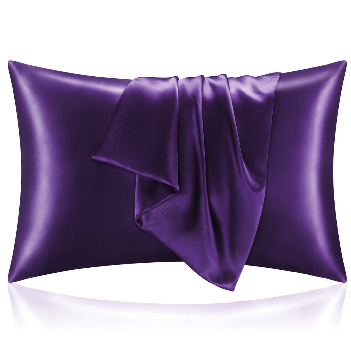 BEDELITE Satin Pillowcases, Queen Size 20x30 Inch, Dark Grey, Set of 2