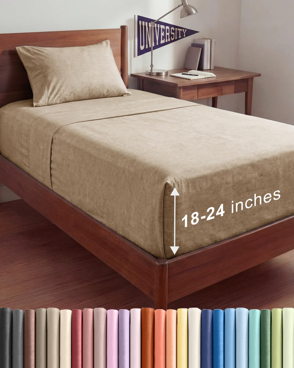 Extra Deep Queen Sheet Set - 4 Piece Breathable Cooling Sheets - Dark Grey