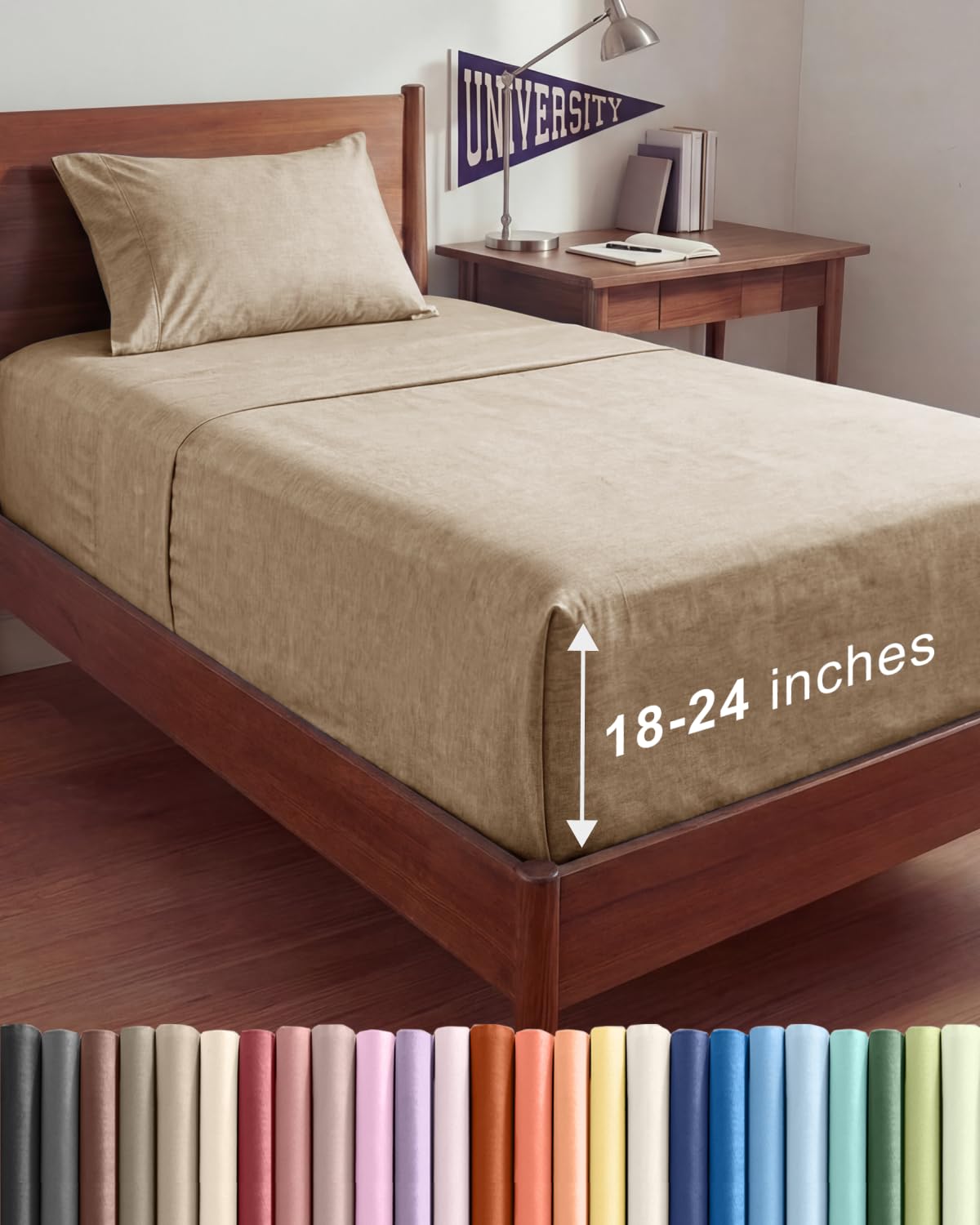 Extra Deep Queen Sheet Set - 4 Piece Breathable Cooling Sheets - Dark Grey