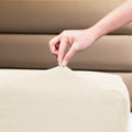 Fitted Sheet- COSMOPLUS King Fitted Sheet Only（No Flat Sheet or Pillow Shams）,4 Way Stretch Micro-Knit,Snug Fit,Wrinkle Free,for Standard Mattress and Air Bed Mattress from 8” Up to 14”,Beige