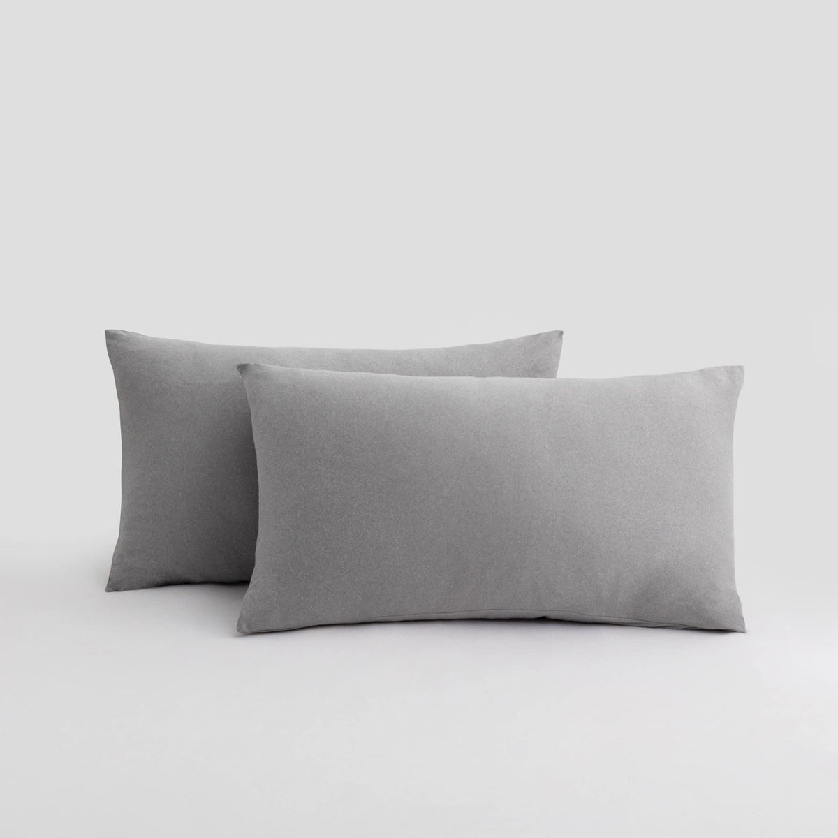 N&Y HOME Jersey Knit Pillow Cases Standard/Queen Set of 2, Light Gray