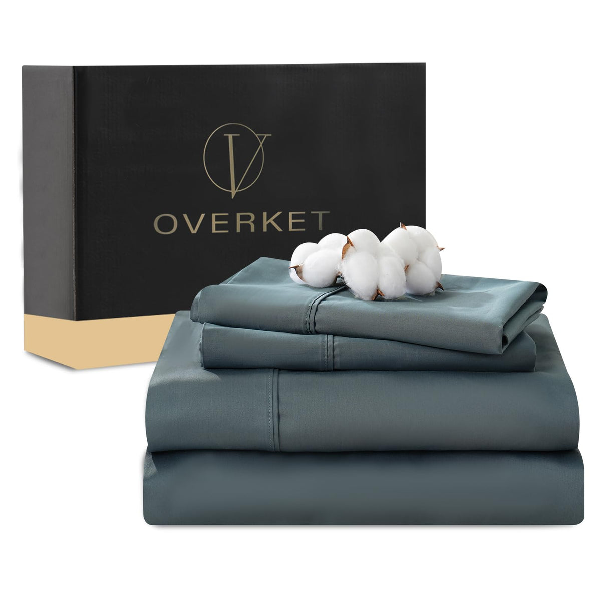 1000 Thread Count Egyptian Cotton Sheets Queen Size Set 4PCS Sateen Weave Soft Breathable 16-Inch Deep Pocket（Queen,White）