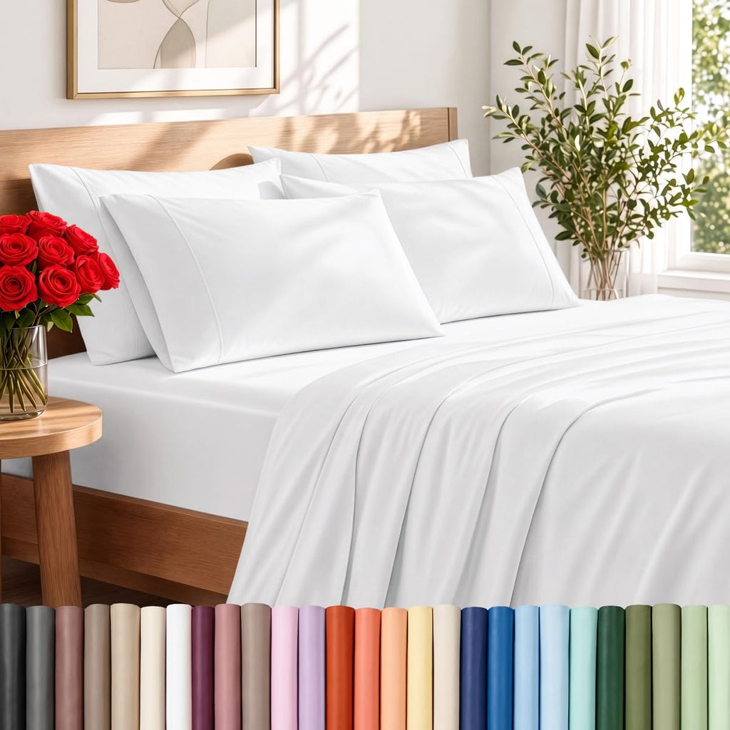 Bare Home Sheet Set 1800 Ultra-Soft with 2 Pillowcases (Twin XL, Light Grey)