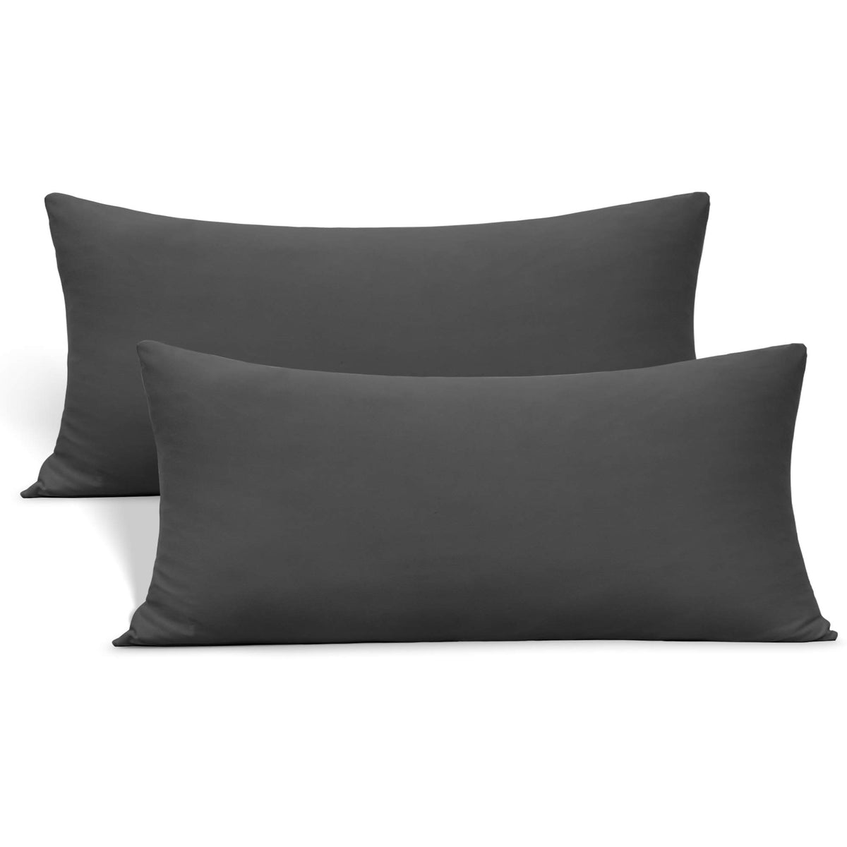 N&Y HOME Jersey Knit Pillow Cases Standard/Queen Set of 2, Light Gray