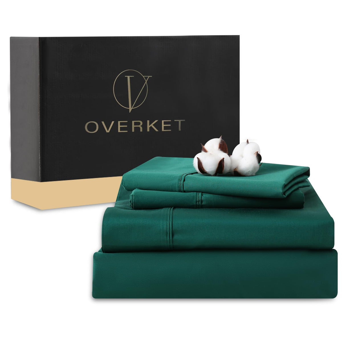 1000 Thread Count Egyptian Cotton Sheets Queen Size Set 4PCS Sateen Weave Soft Breathable 16-Inch Deep Pocket（Queen,White）