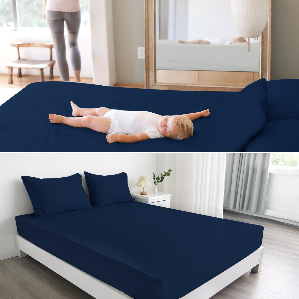 Twin Fitted Sheet Only, Soft & Cozy Twin Size Bed Sheets for Boy Kids Black