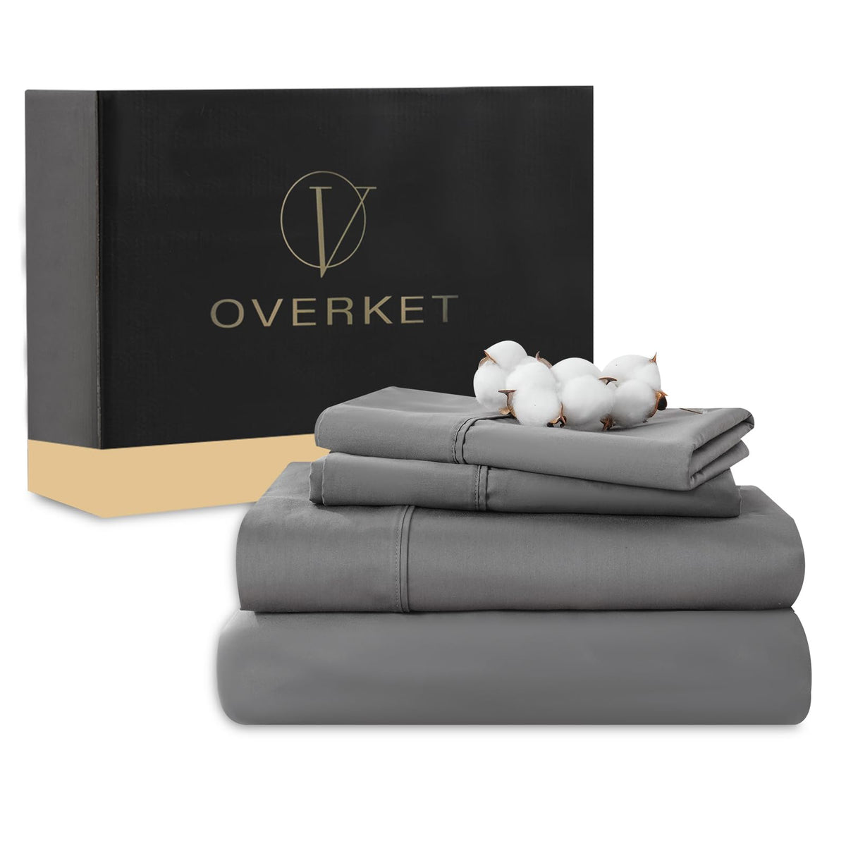 1000 Thread Count Egyptian Cotton Sheets Queen Size Set 4PCS Sateen Weave Soft Breathable 16-Inch Deep Pocket（Queen,White）