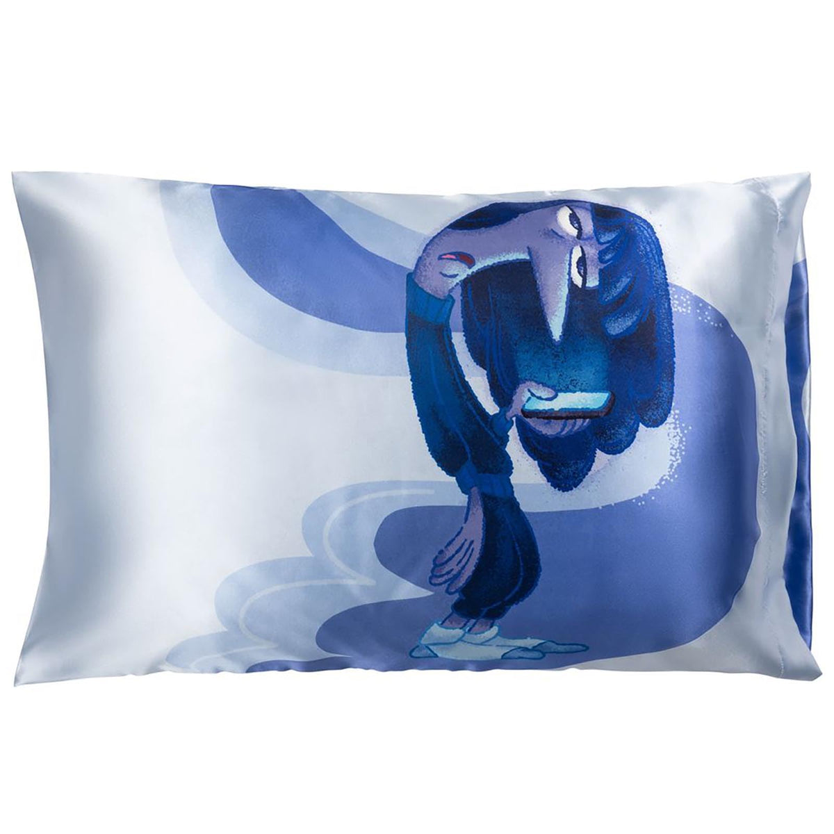 Jay Franco Satin Pillowcase - Standard Size 20x30 Inch Silky Soft Premium Pillow Cover, Blue - Harry Potter