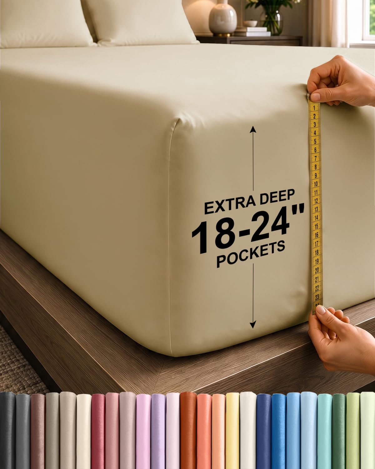 CGK Extra Deep Queen Single Fitted Sheet Only - Brown