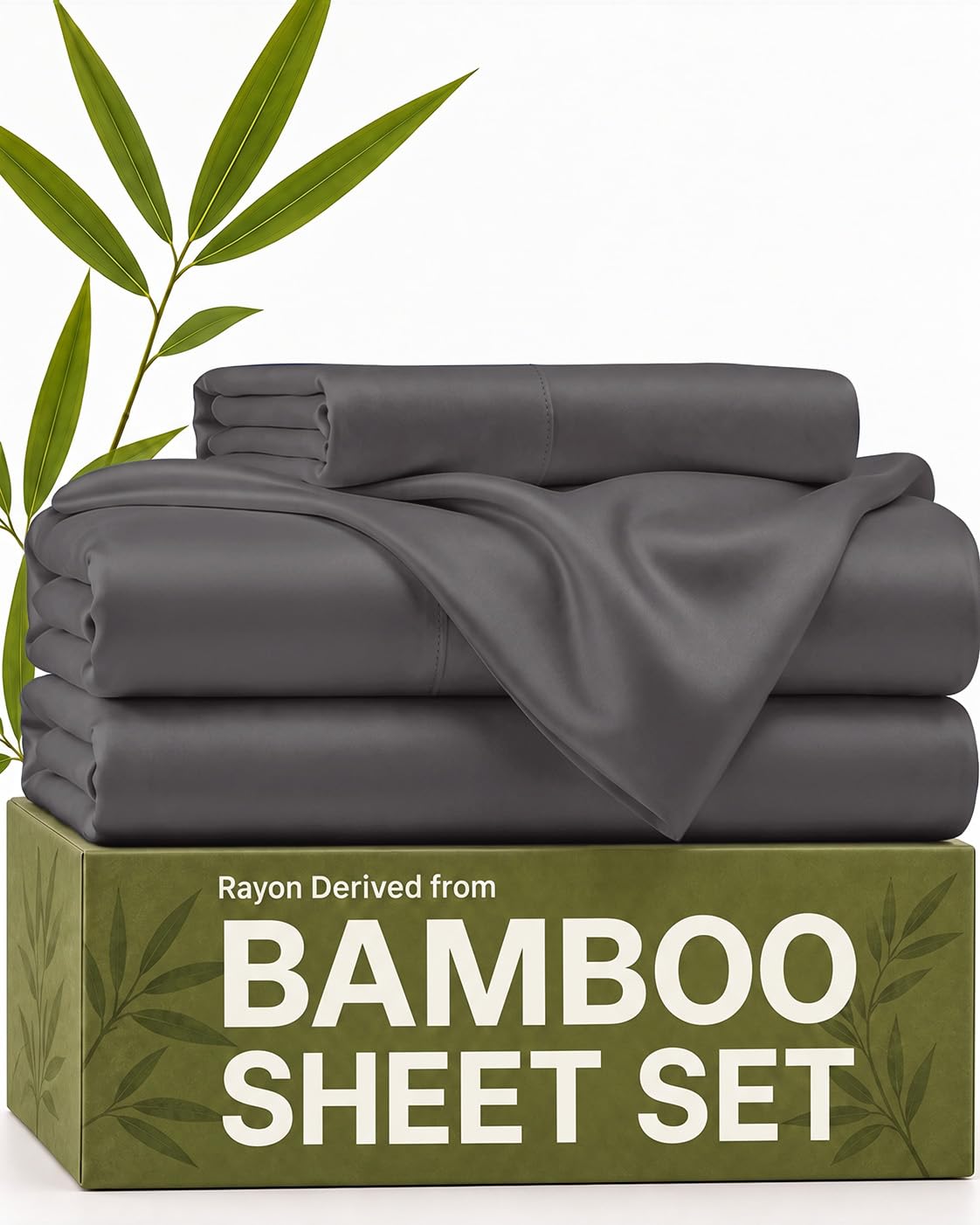 100% Rayon Derived from Bamboo - Bamboo Sheets Queen Size - Black
