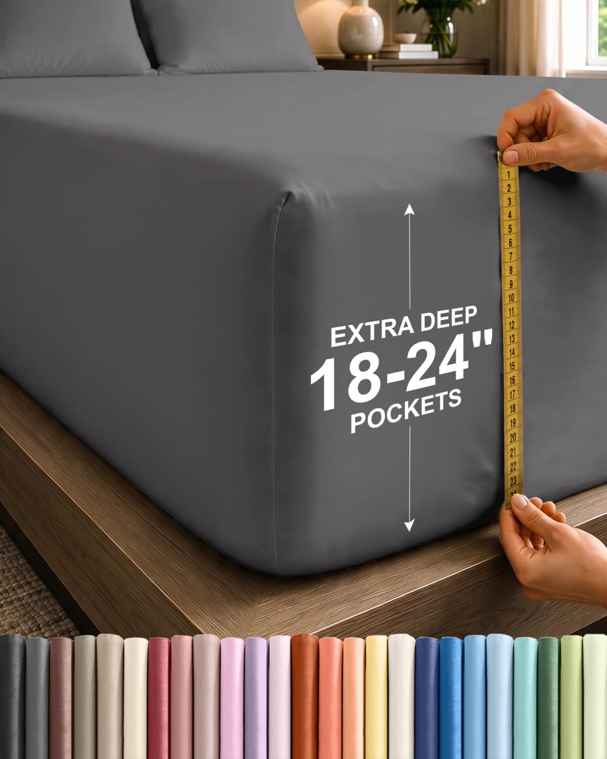 CGK Extra Deep Queen Single Fitted Sheet Only - Brown