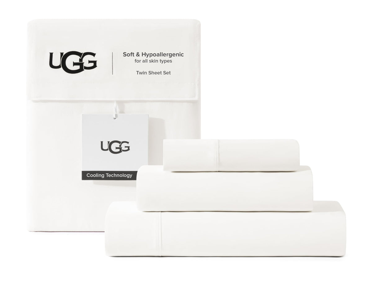 UGG Hedi King Size Sheets Set, Luxury Cooling Sheets, 4-Piece, Grey