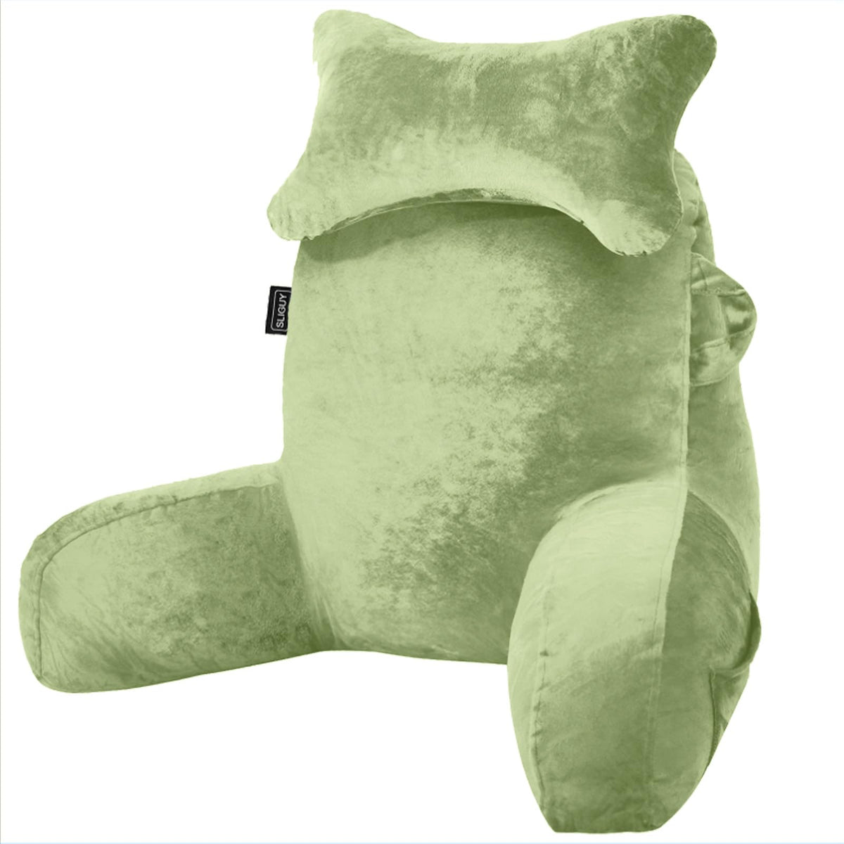 SLIGUY Reading Pillow for Sitting in Bed Couch Adult, Back Pillow with arm Support and Pockets, Adult Back Pillow Bed Chair for Bed Rest, Reading, Watching TV, Gaming for Boys and Girls Dark Grey