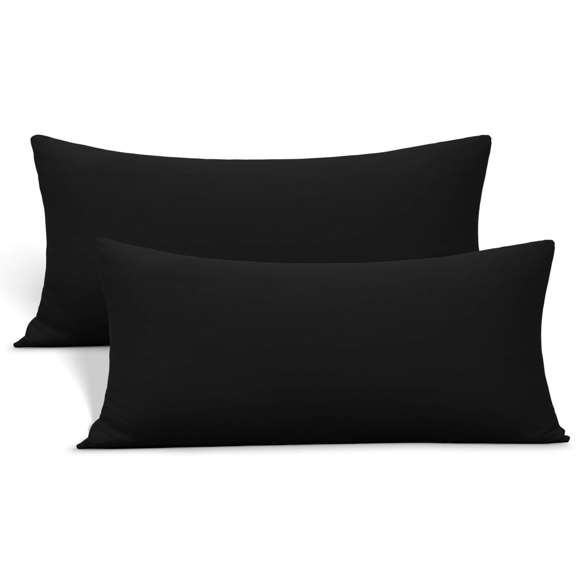 N&Y HOME Jersey Knit Pillow Cases Standard/Queen Set of 2, Light Gray