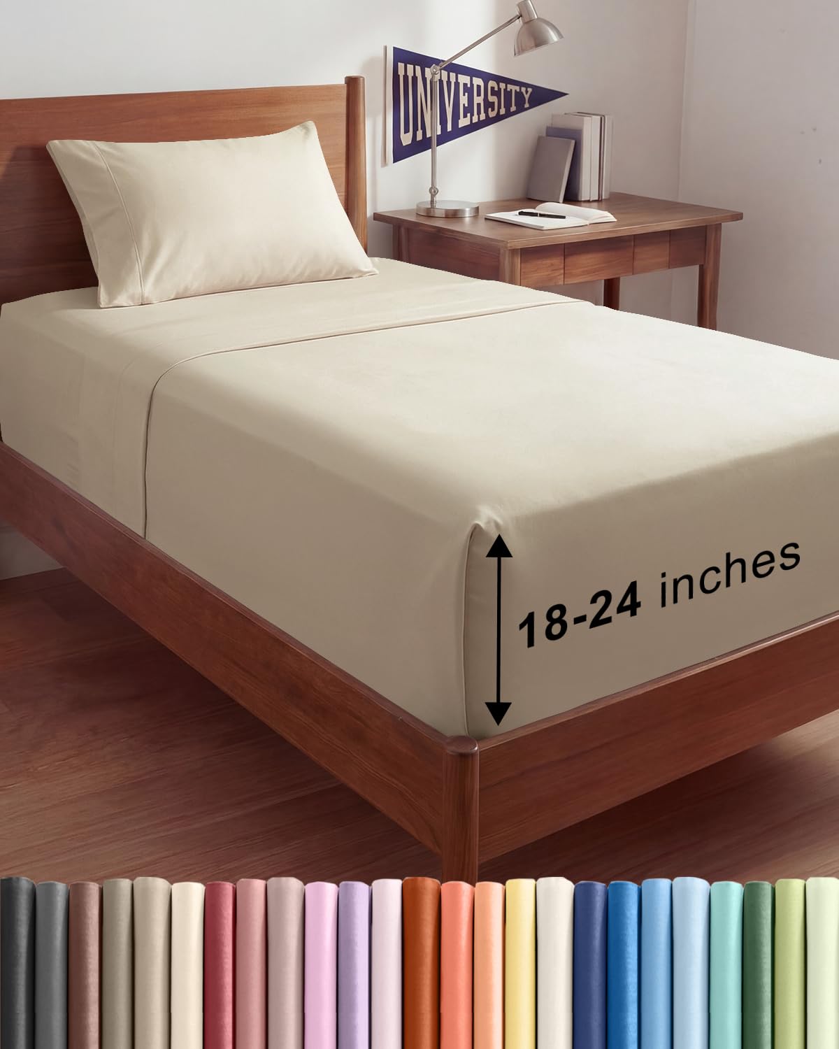 Extra Deep Queen Sheet Set - 4 Piece Breathable Cooling Sheets - Dark Grey