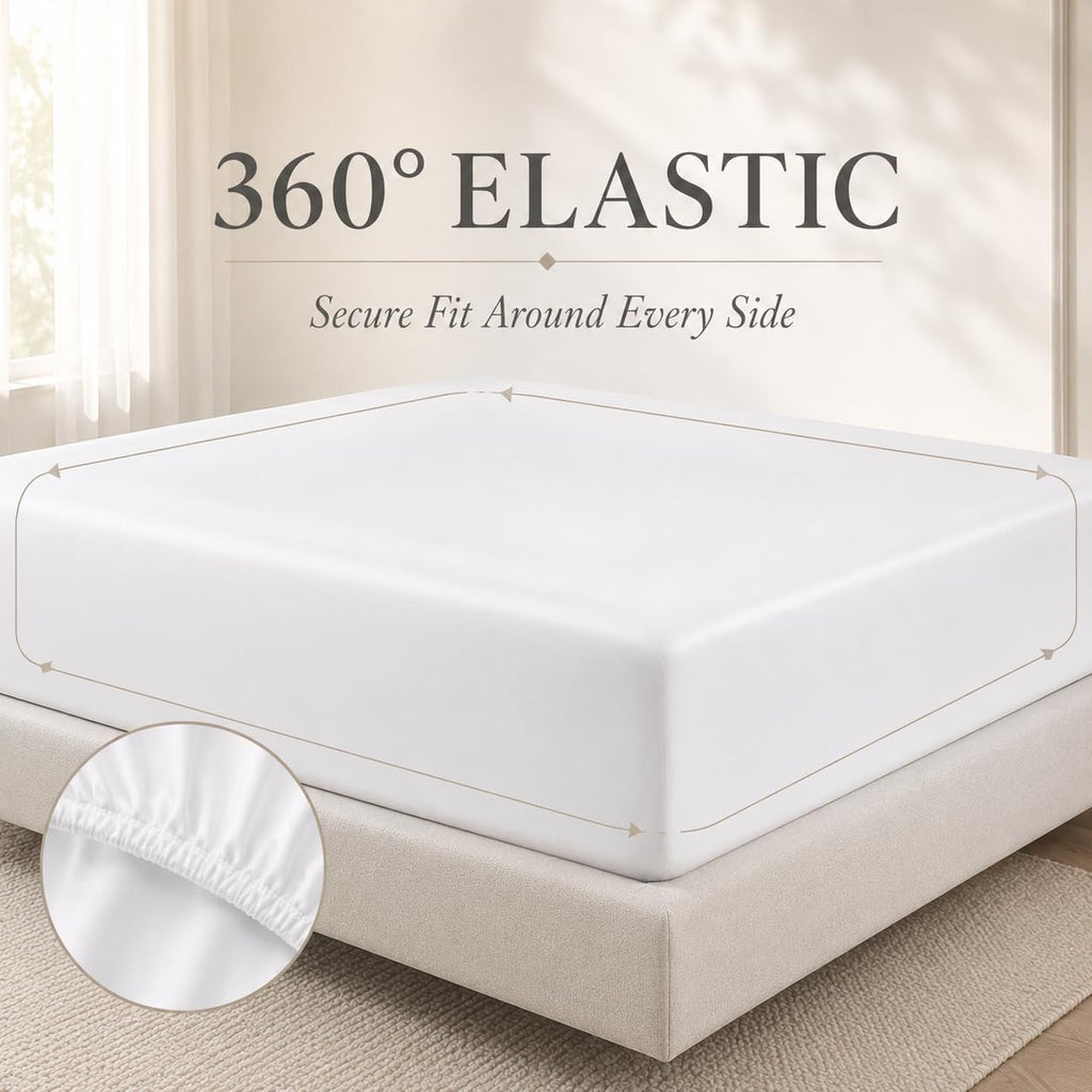 Queen Sheet Set, 400 Thread Count Bed Sheets Queen Size Set - French Blue