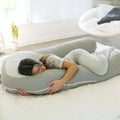 Hugl Giant U Shaped Cooling Body Pillow All Natural Bamboo Self Cooling Fabric Ergonomic Design for Back Neck Support Machine Washable Supportive Memory Foam Orthopedic Memory Foam with Free Cooling Blanket/Eyemask