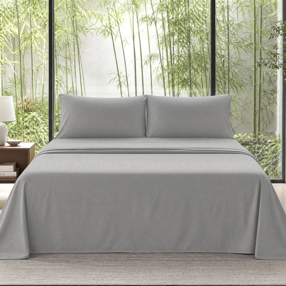 Jollyvogue Bamboo Sheet Set, 3/4 Pc Bedding Set with 16-Inch Deep Pockets, Lightweight, Ultra-Cooling, Hotel-Luxury Fitted Sheets, Soft, Wrinkle-Free & Fade-Resistant, Includes Pillowcases, Gift for Her, Mom & Family