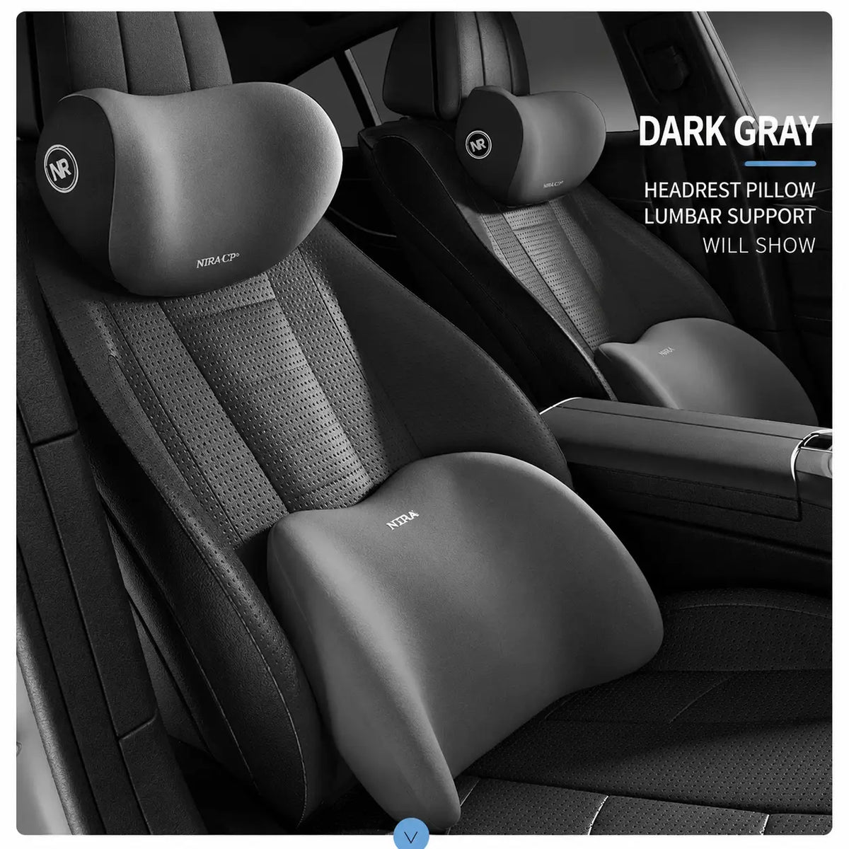 Orthopedic Memory Foam Headrest & Lumbar Pillow Set - Adjustable Padded Supportive Backrest with Strap Secure, Travel Neck Cushion for Office/Cars, Reduces Neck Tension & Lumbar Relief, Stays Steady During Drives
