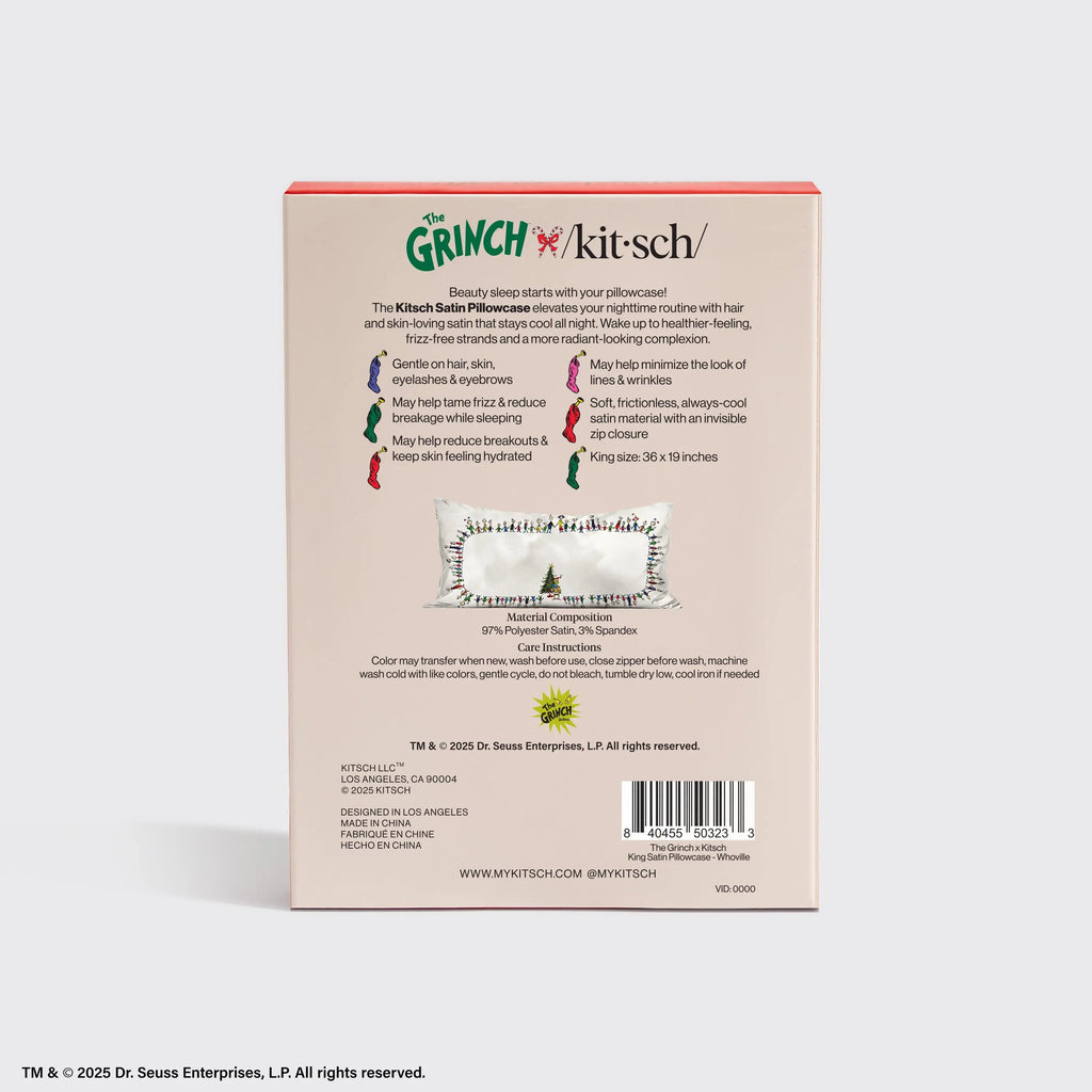 The Grinch x Kitsch King Satin Pillowcase - Whoville