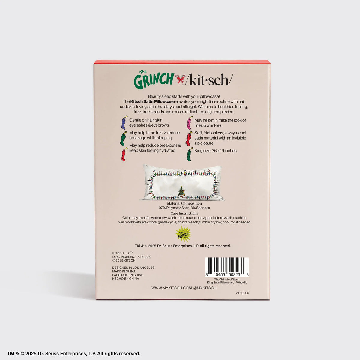 The Grinch x Kitsch King Satin Pillowcase - Whoville