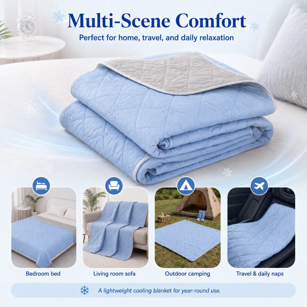 【Deals For You Days】Summer Blanket for Hot Sleepers&Night Sweats,Lightweight Breathable Thin Summer Quilt/Comfort,Skin-Friendly,Perfect for bed,Couch,Travel&Camping,Ideal All-Season Gift for Women,Men&Teens,bed accessories