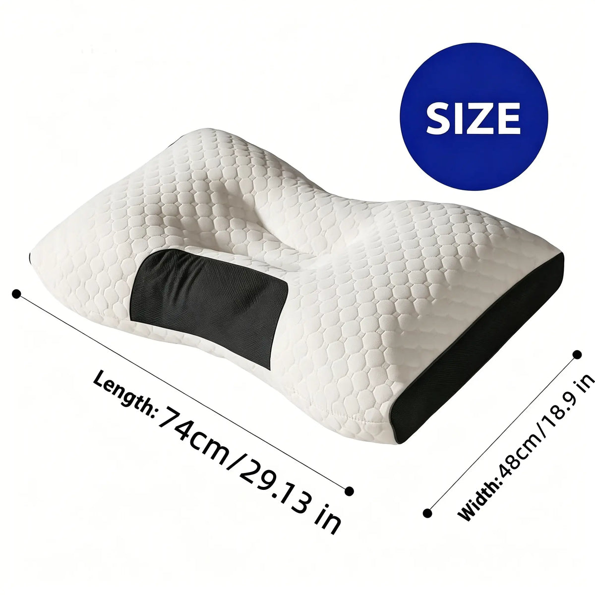 Ergonomic Pillow for Deep Sleep, Neck Support for Side & Back Sleeper, with Durable Polyester Fiber Core, Relief Pillows