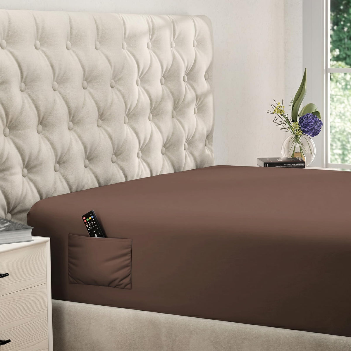 DREAMCARE King Fitted Sheet Only - Extra Deep Pocket Fitted Sheet - Fits up to 21 inch Mattress - Deep Pocket King Sheets - Hotel Luxury - Oeko-Tex Certified Sheets - (Grey)