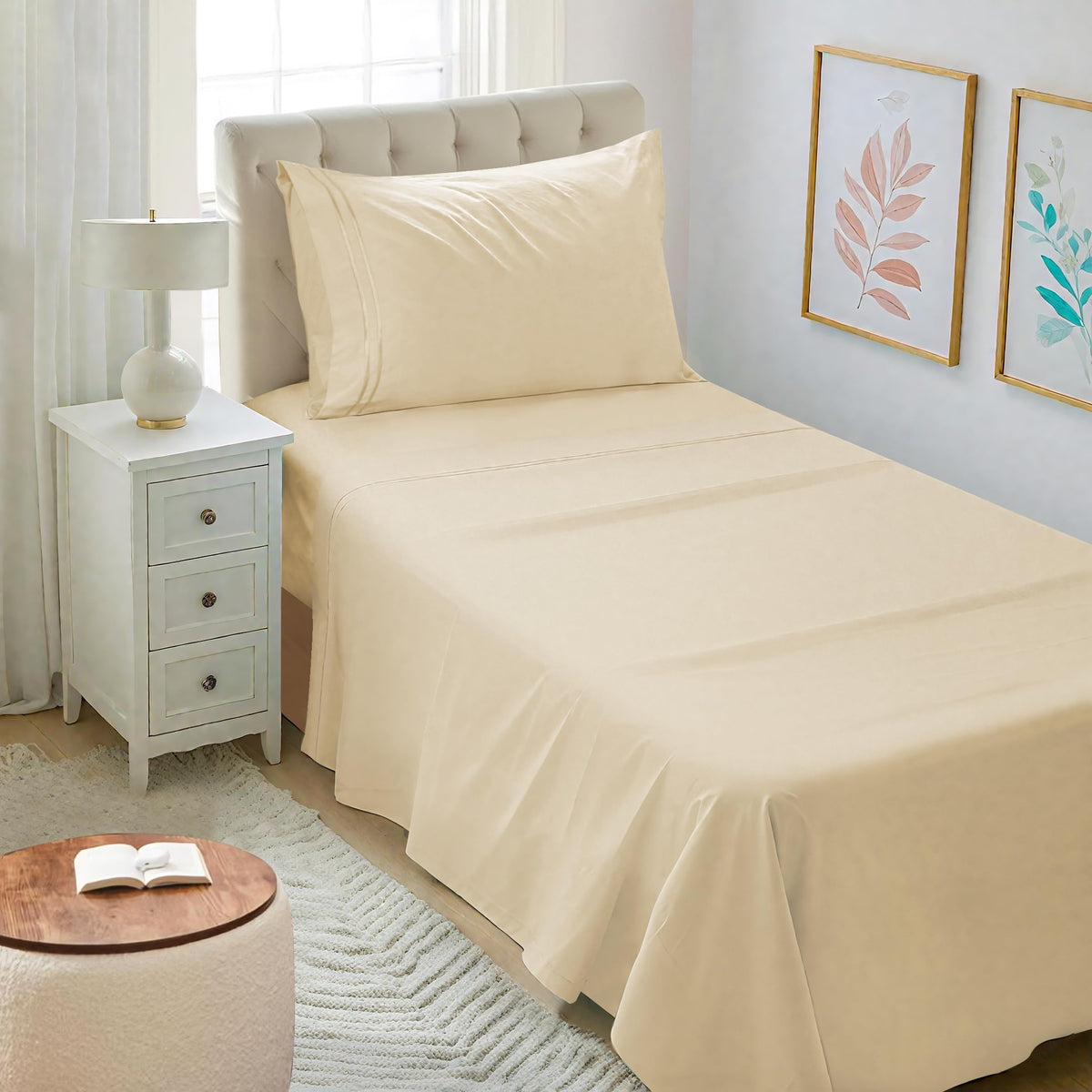 Mejoroom Queen Size Sheet Set - Hotel Luxury 1800 Bedding Sheets & Pillowcases - Deep Pocket Fitted Sheet, Soft, Breathable, Wrinkle & Fade Resistant - 4 Piece (Queen, Blush Pink)