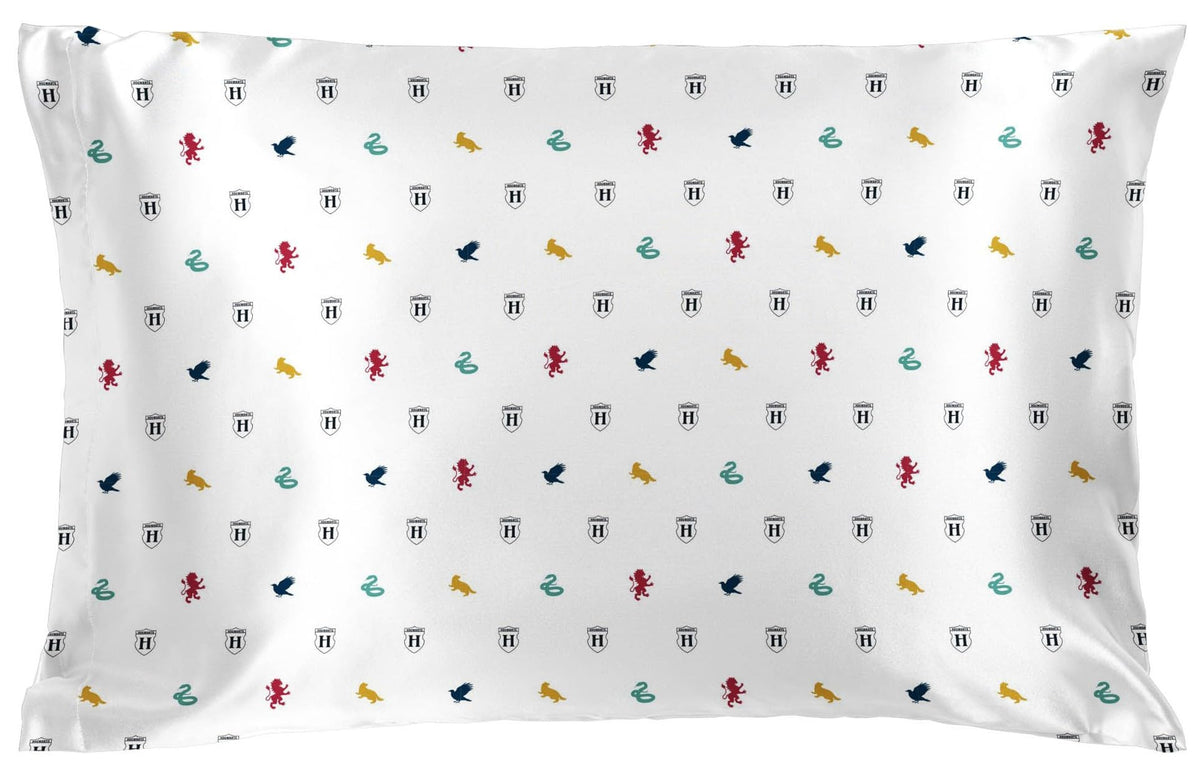 Jay Franco Satin Pillowcase - Standard Size 20x30 Inch Silky Soft Premium Pillow Cover, Blue - Harry Potter