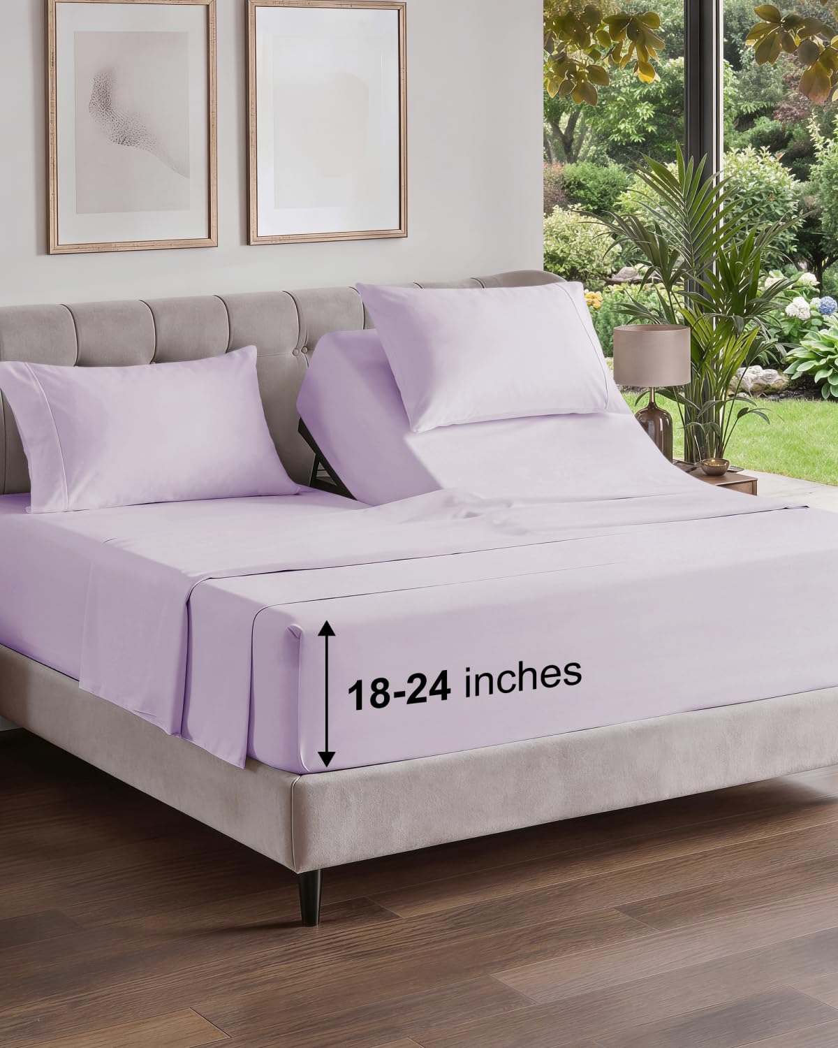 Extra Deep Queen Sheet Set - 4 Piece Breathable Cooling Sheets - Dark Grey