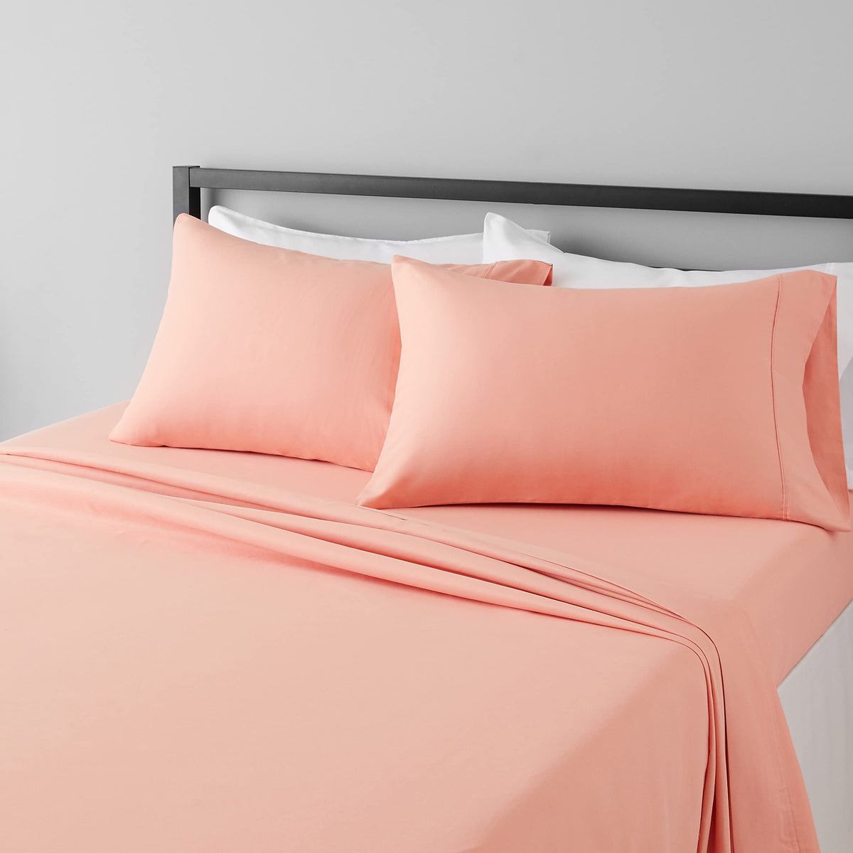 Amazon Basics Lightweight Super Soft Easy Care Wrinkle-Free Breathable Brushed Microfiber 3-Piece Bed Sheet Set with 14-Inch Deep Pockets, Twin, Dark Gray, Solid