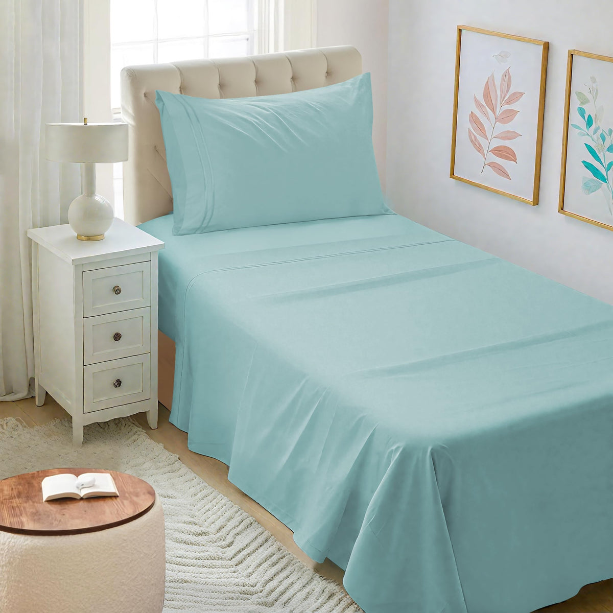 Mejoroom Queen Size Sheet Set - Hotel Luxury 1800 Bedding Sheets & Pillowcases - Deep Pocket Fitted Sheet, Soft, Breathable, Wrinkle & Fade Resistant - 4 Piece (Queen, Blush Pink)