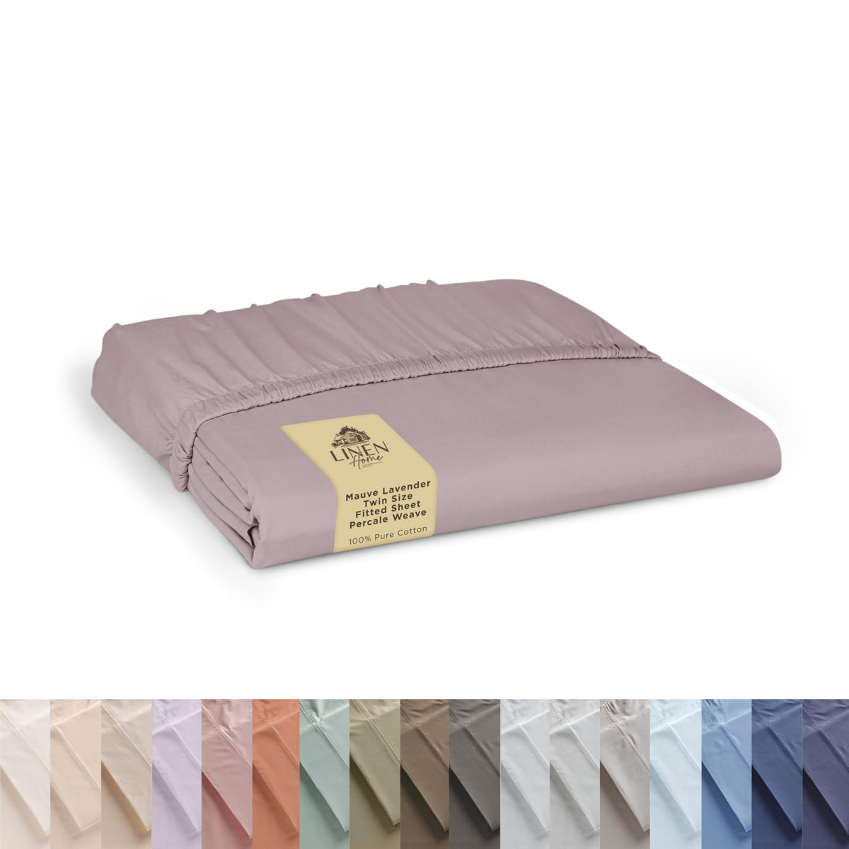 Linen Home Queen Size Fitted Sheet only 100% Cotton Percale, White