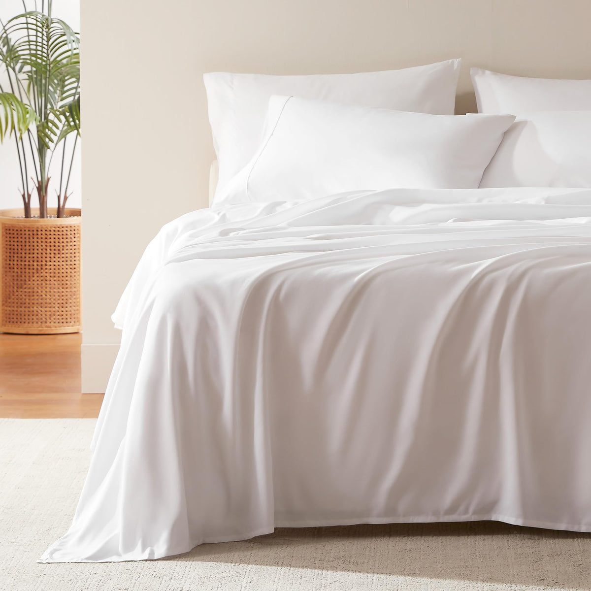 SLEEP ZONE Striped Cooling Queen Sheets Set - Fitted Flat Sheet & Pillowcase Sets 4 Piece - Super Soft Stripe Bed Sheet, Easy Care, Deep Pocket (Teal, Queen)