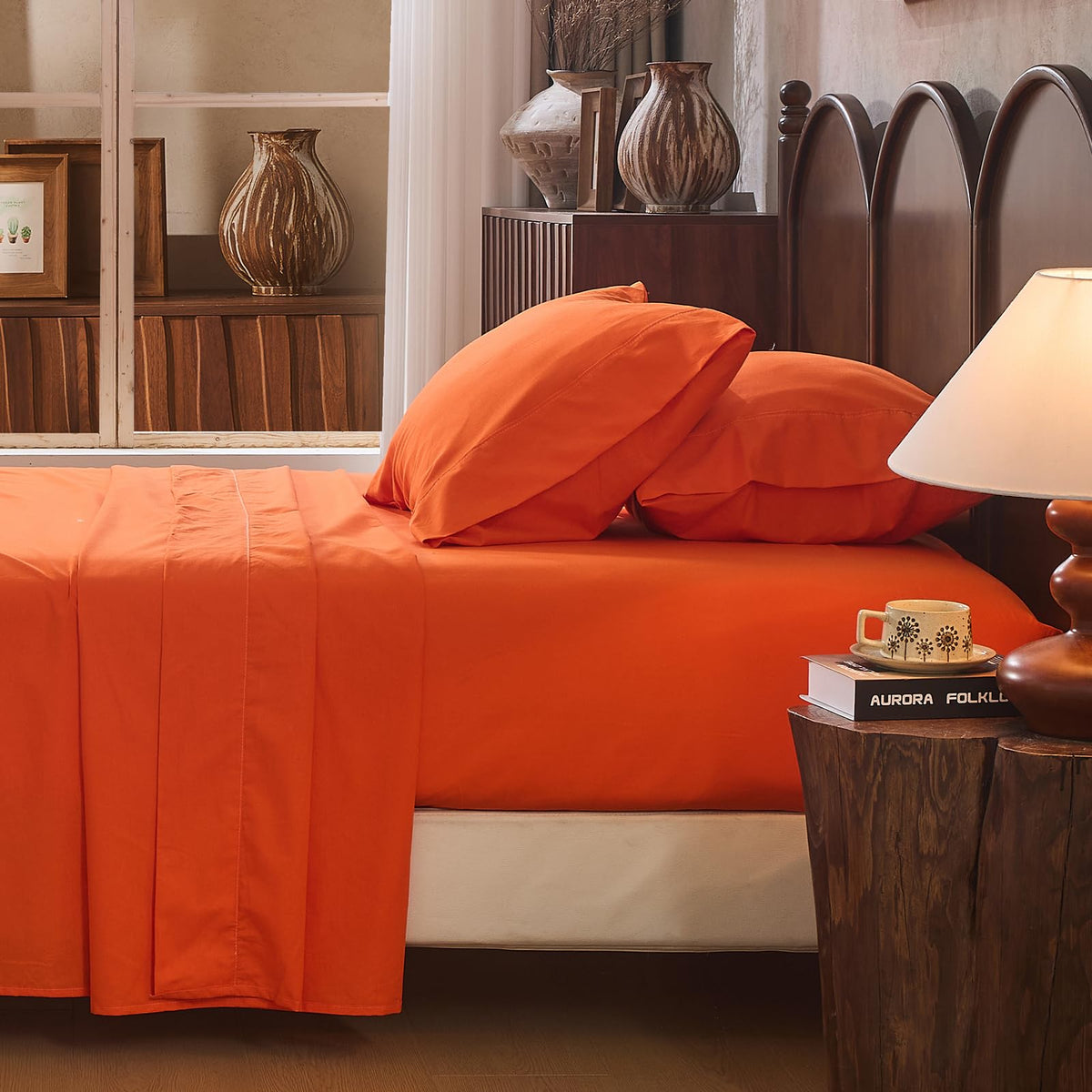 100% Linen Sheets Queen Size,Breathable & Durable 4-Piece Bed Flax Sheet Set,Soft All-Season Bedding for Hot Sleepers 16" Deep Pocket Oeko-TEX Certified,（Queen, Linen）